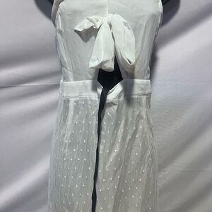 Brand New Elegant White Sleeveless Dress with Bow Detail